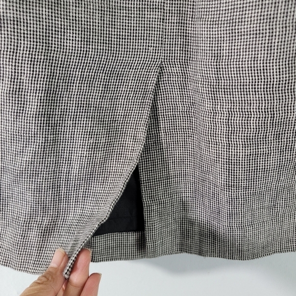 Talbot's Women's Irish Linen A-Line Skirt Sz 12 Gray/Plaid Checked Career Office - Picture 6 of 9
